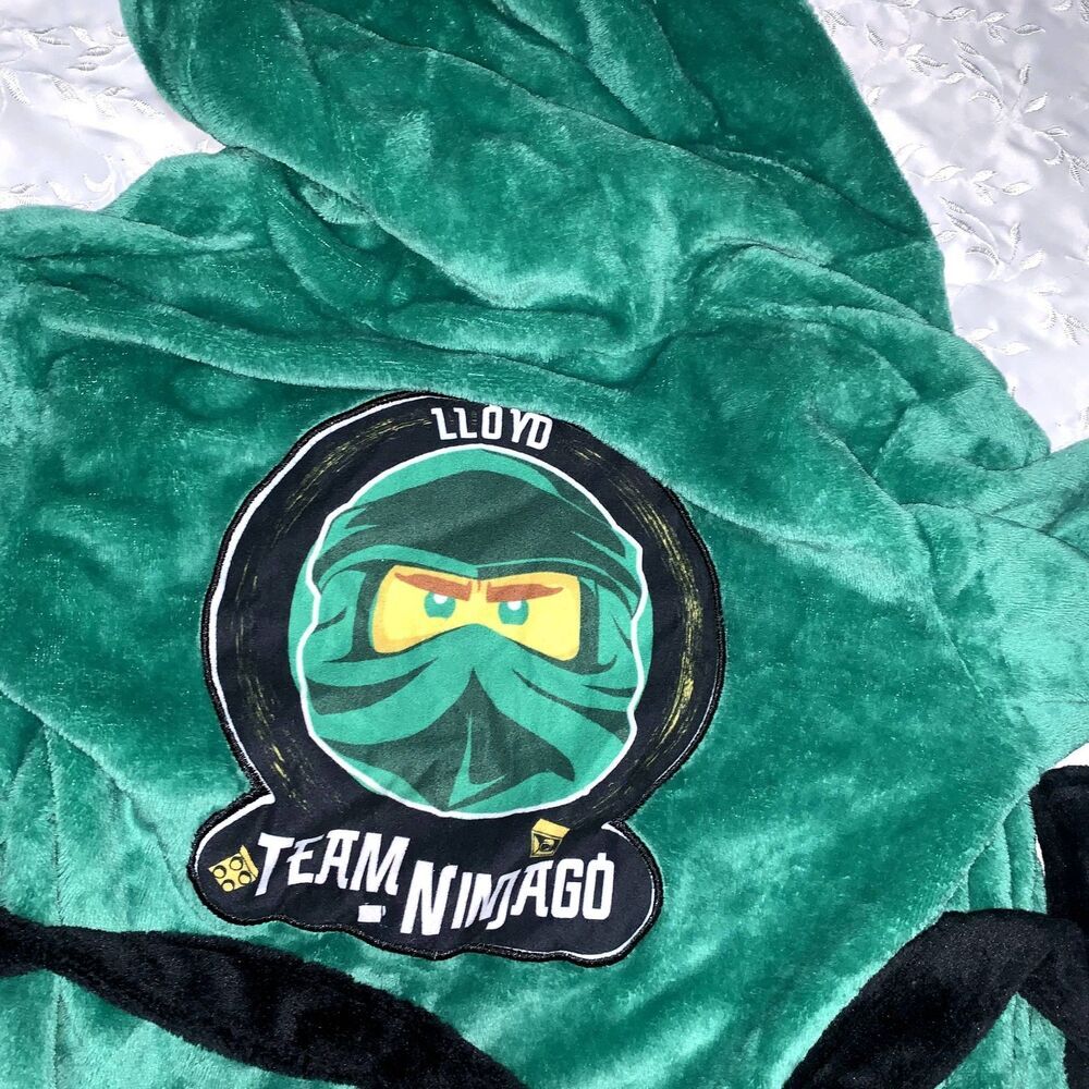 NINJAGO Boys LLOYD Costume Plush Robe Size 6/7 LEGO kids Robe Soft Fleece Hooded - Picture 5 of 7